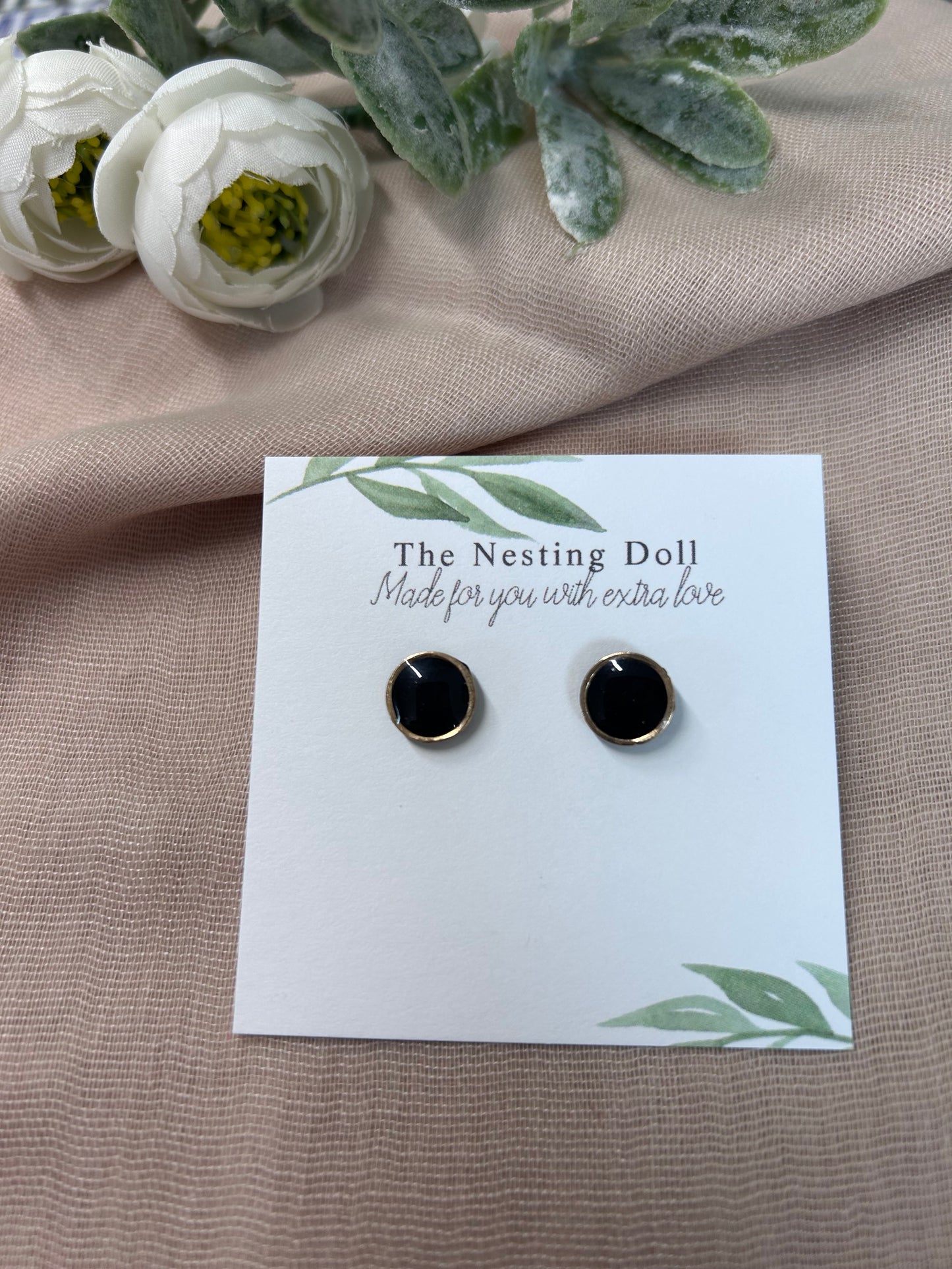 Small Black & Silver Studs