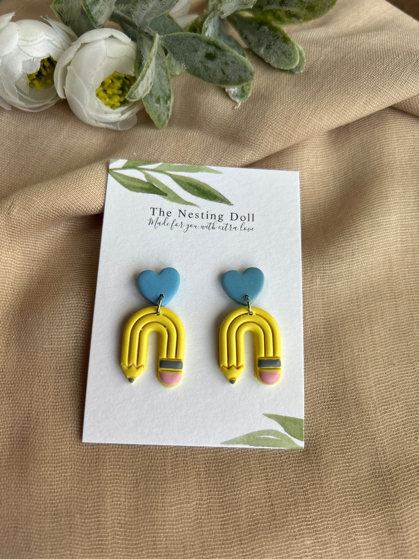 Pencil Heart Dangles