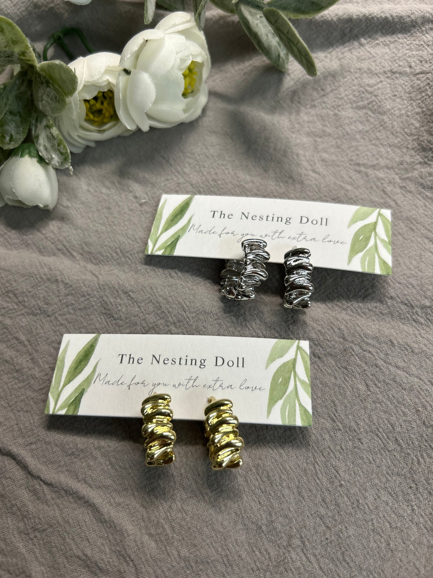 Ruffled Hoops (Gold or Silver)