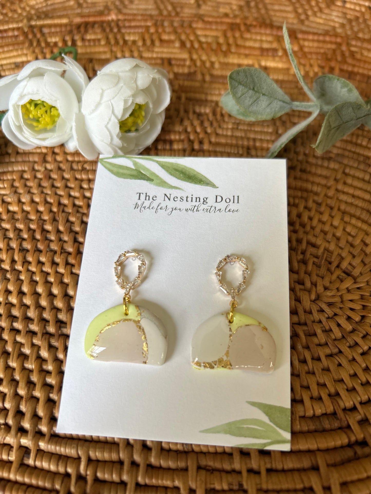 Sunshine Marbled Gem Clam Dangle