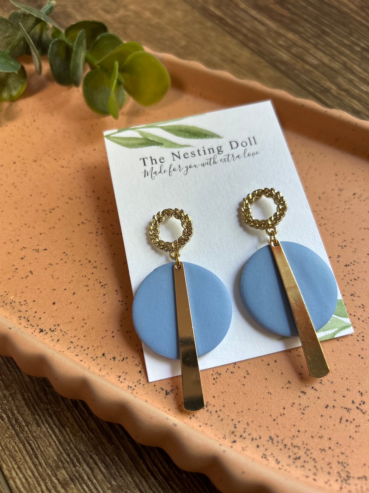 Brushed Gold Hoop Dangle
