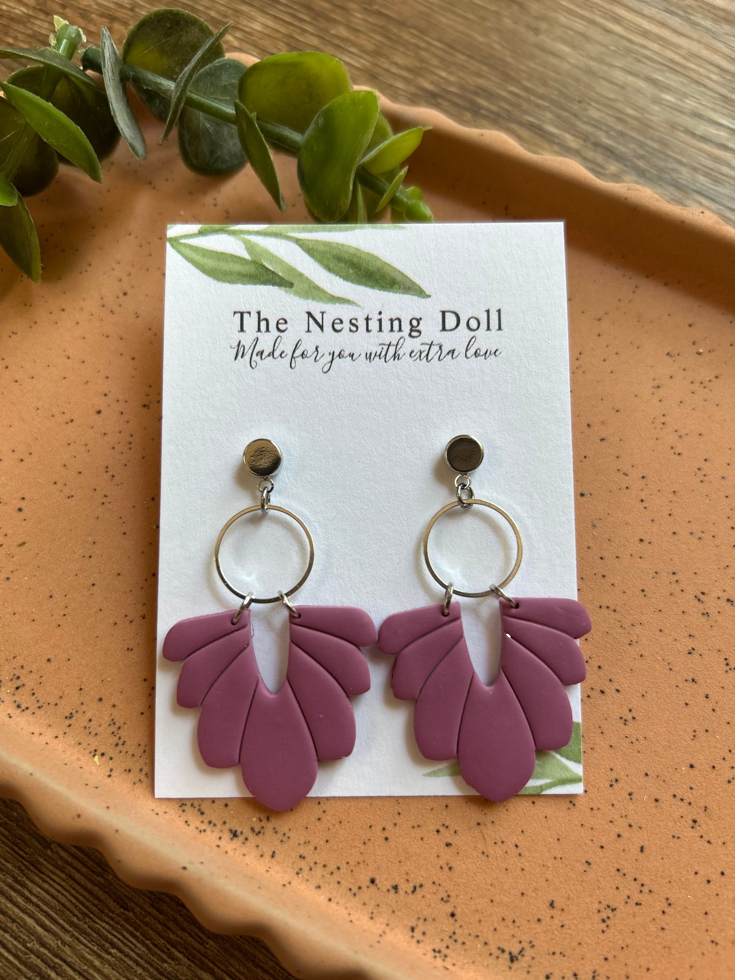 Scalloped Purple Dangles