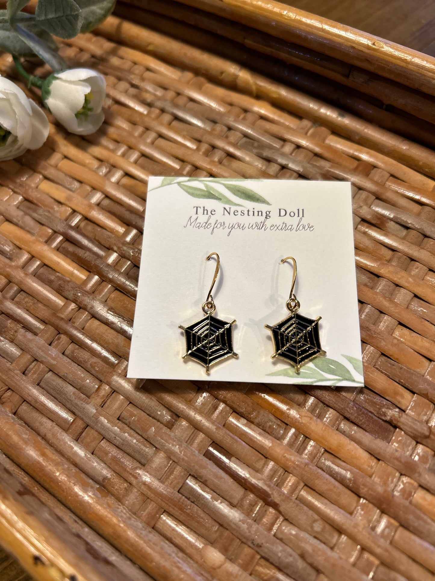 Spiderweb Charmed Dangles