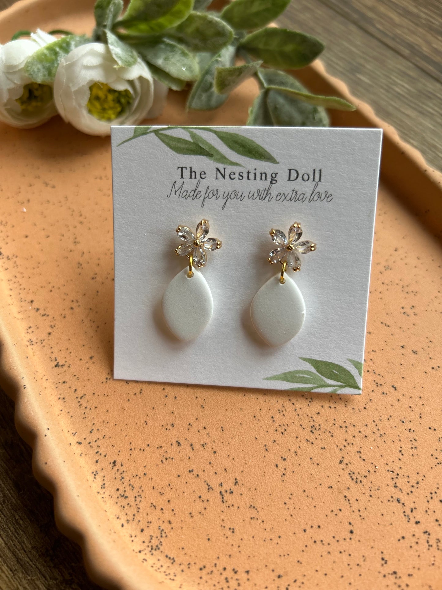 White Flower Dangles