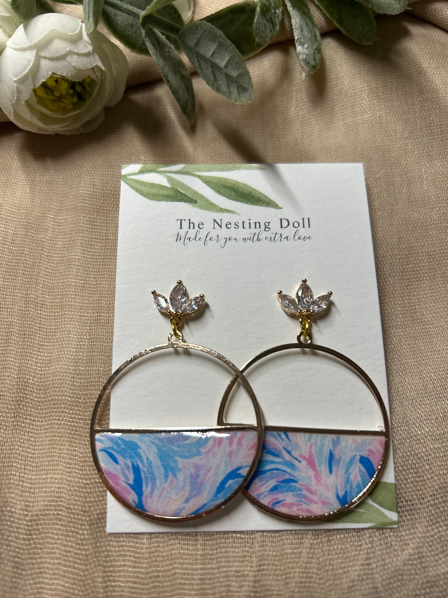 Light Blue Open Circle Dangle