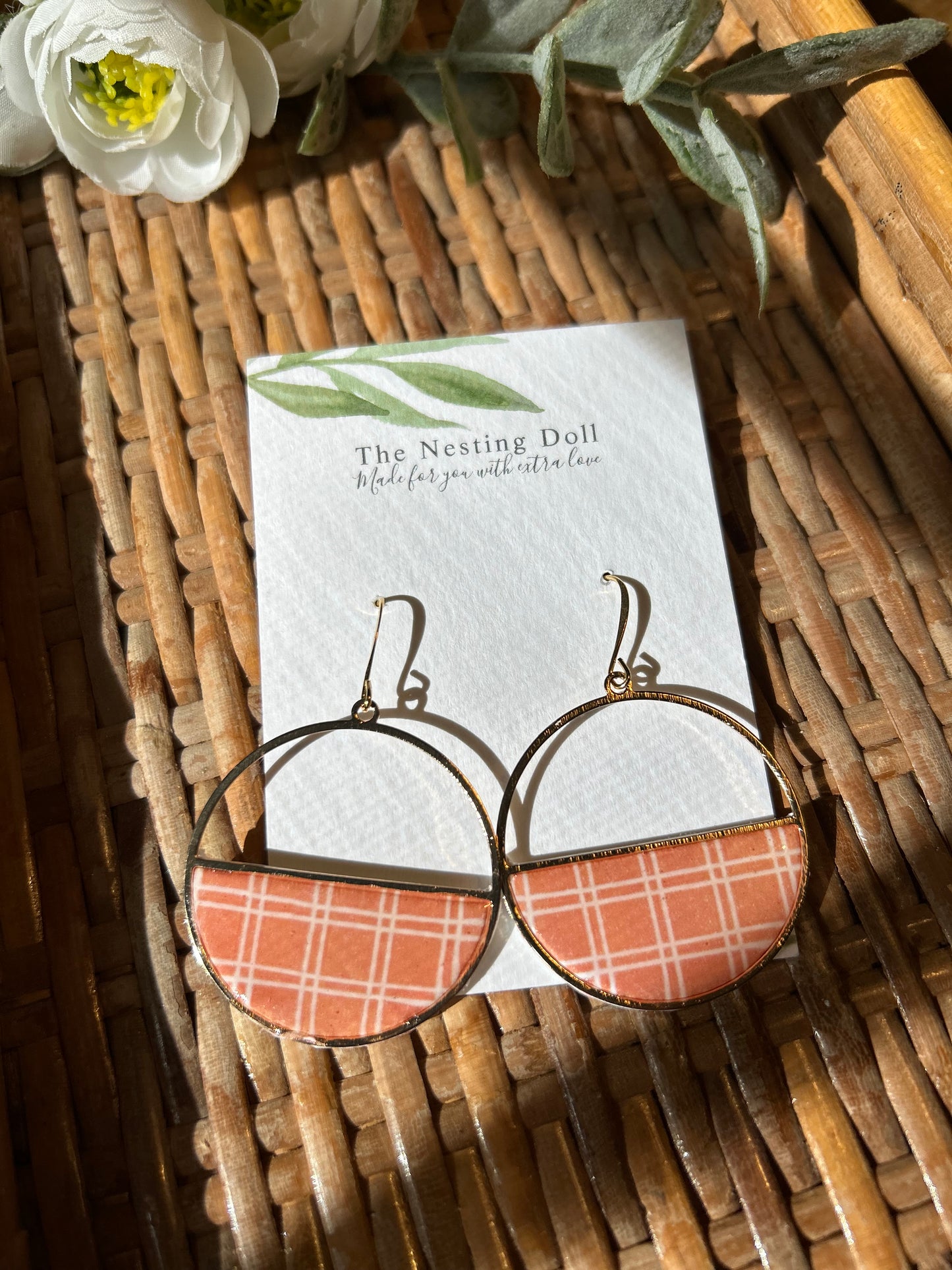 Harvest Plaid Circle Dangles