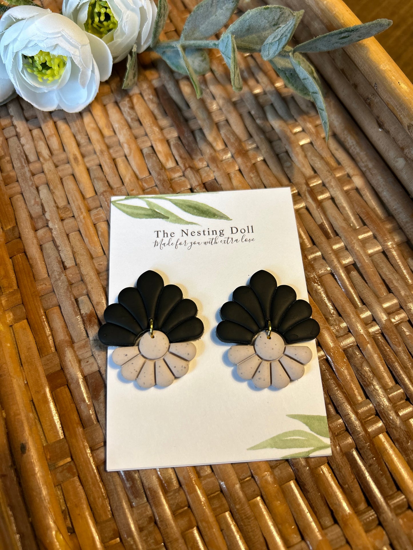 Two Tone Scalloped Dangles