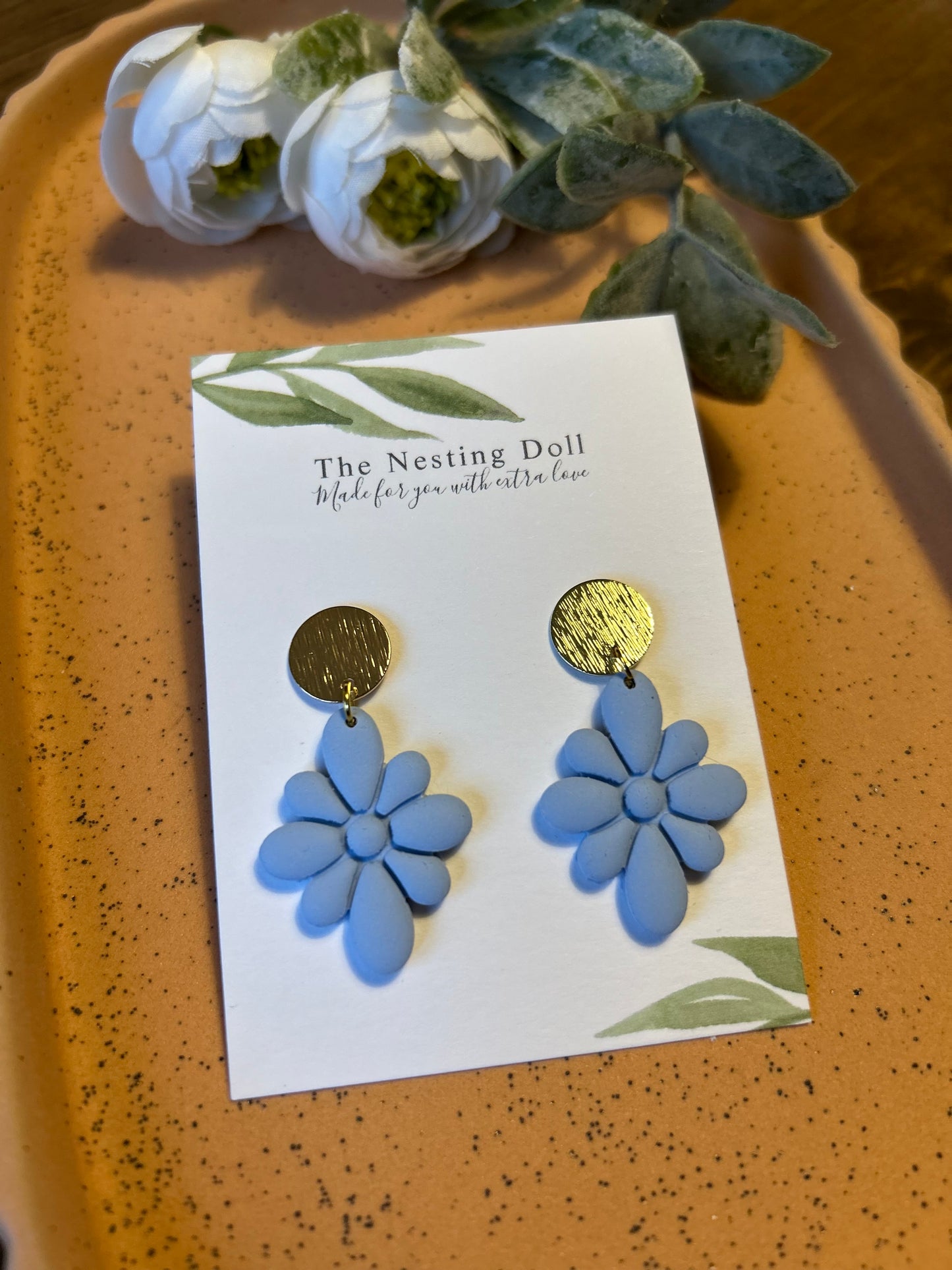 Coastal Blue Flower Dangle