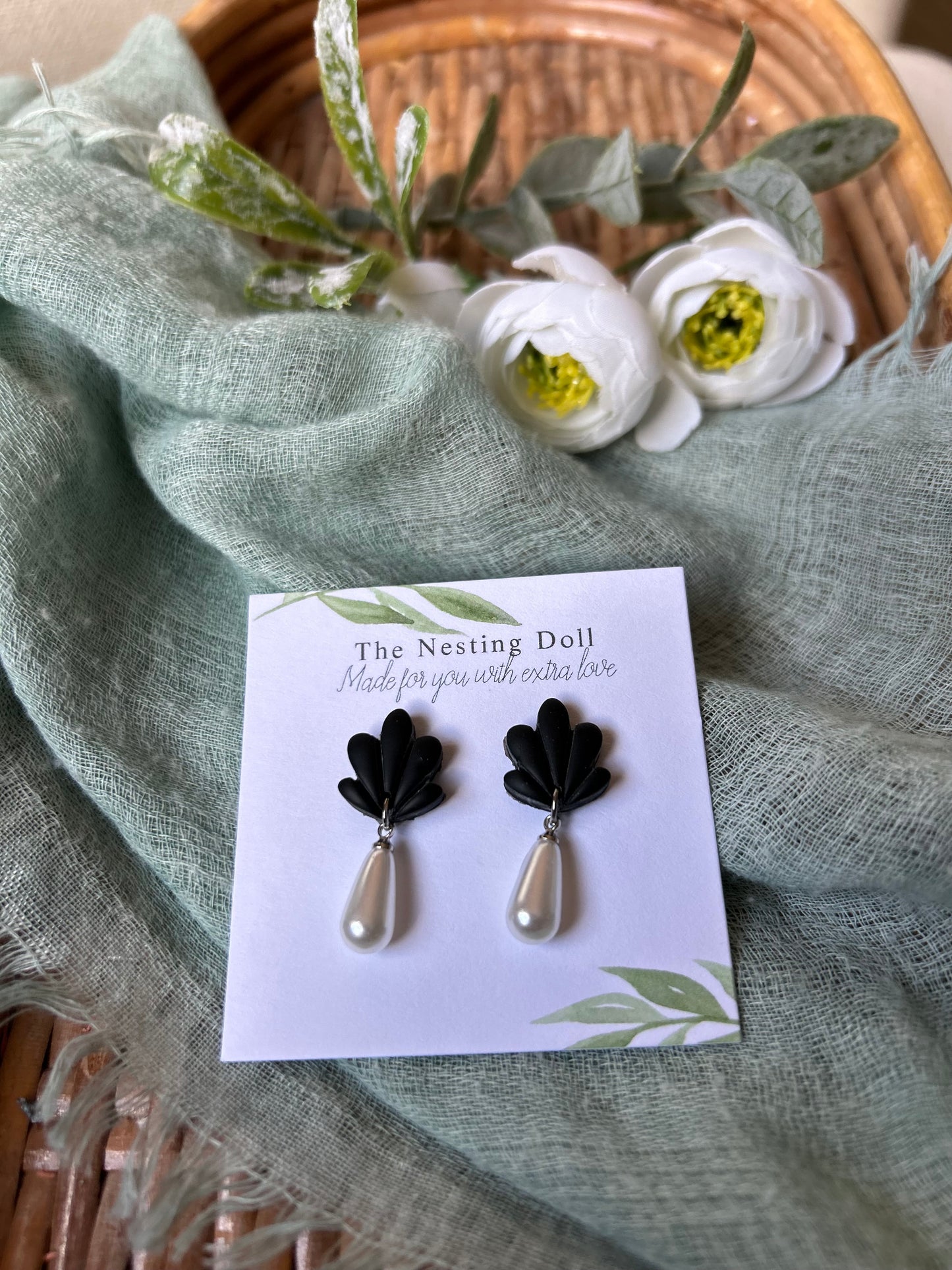 Pearl Scalloped Dangles