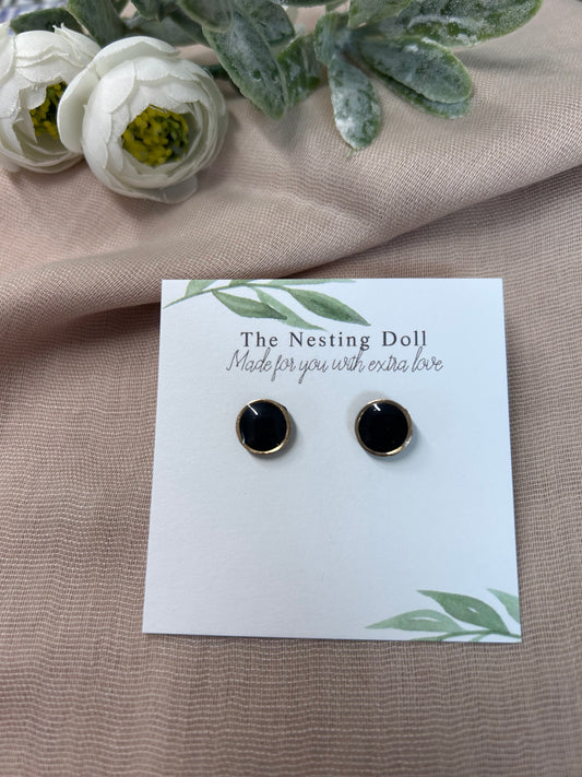 Small Black & Silver Studs