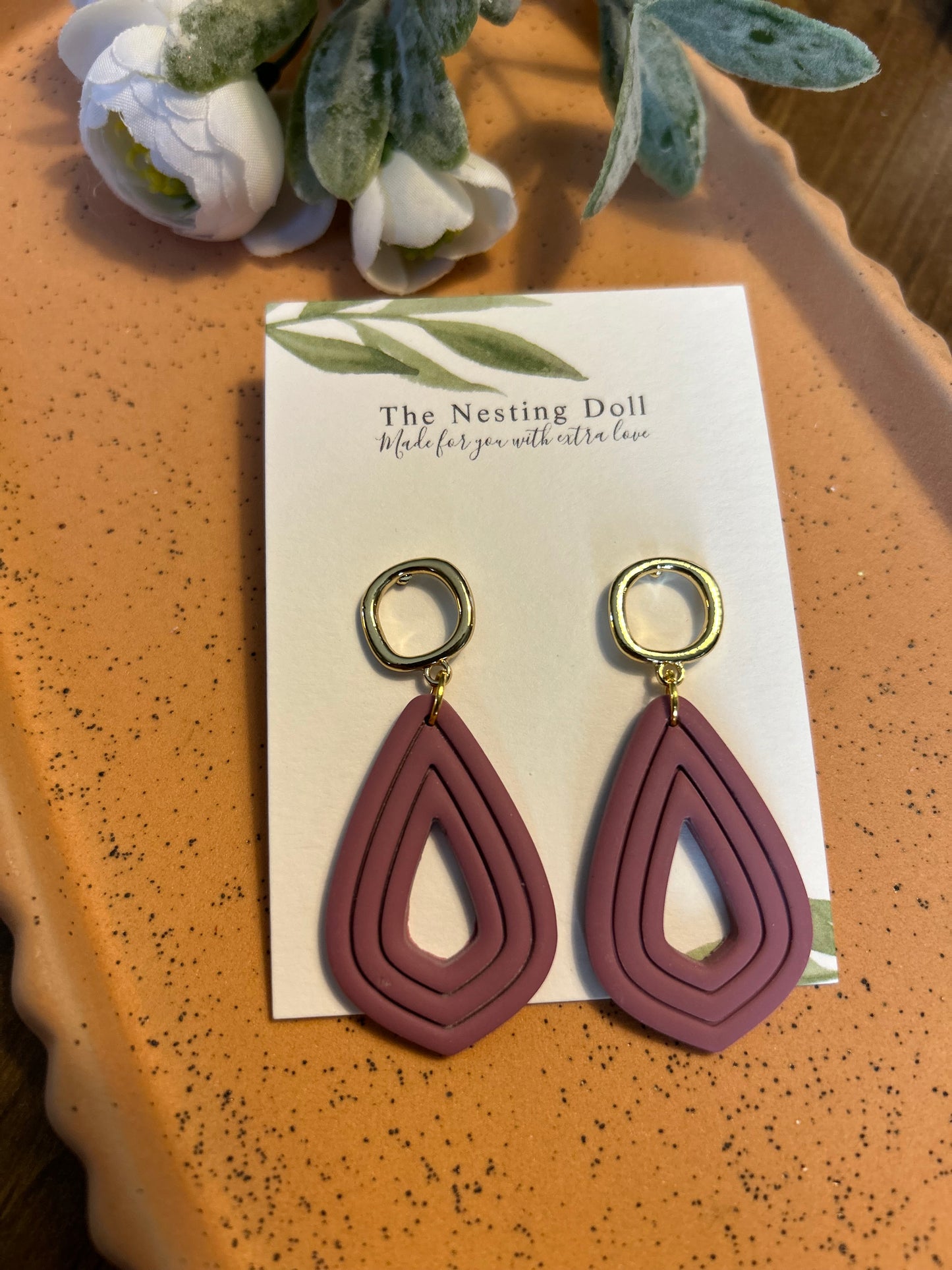 Plum Teardrop Dangles