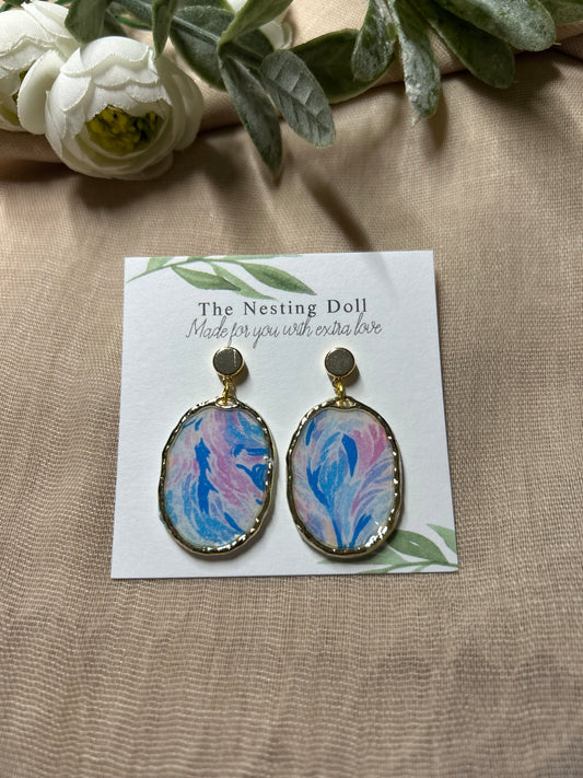 Light Blue Circle Top Dangle