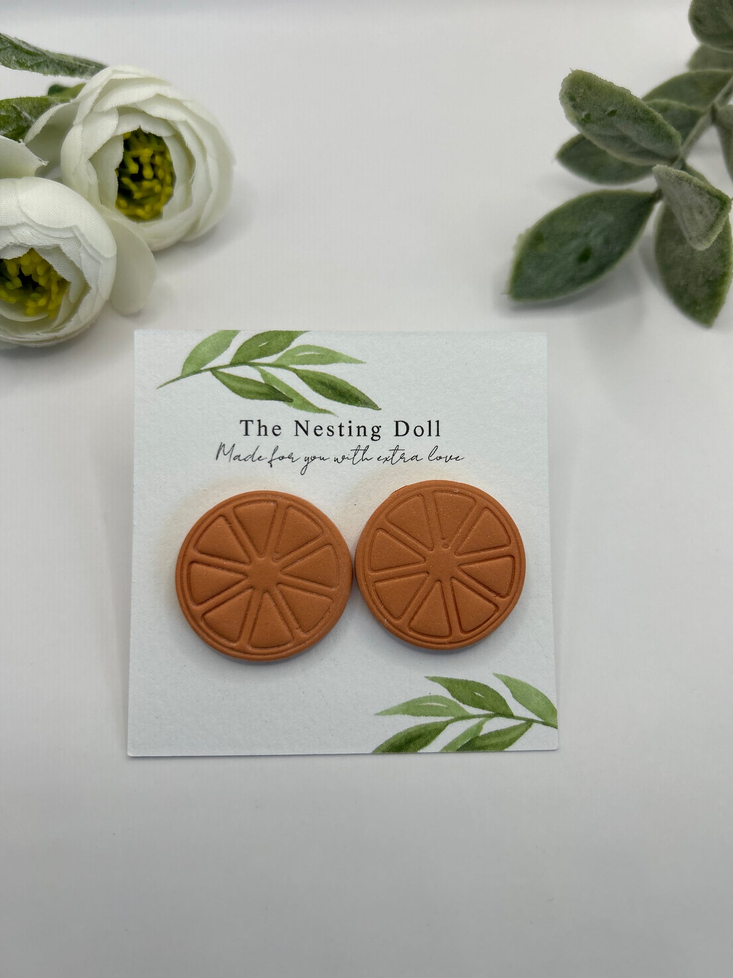 Terracotta orange Stud