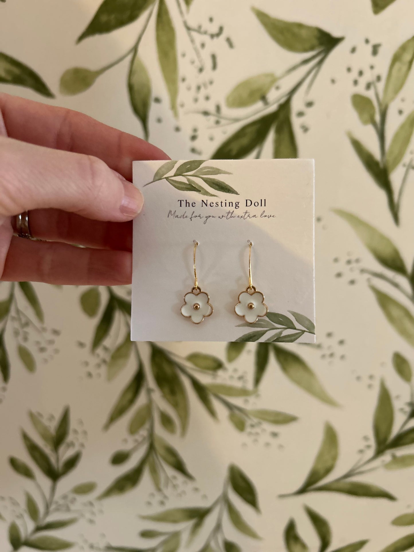 Dainty Flower Dangles (white or black)