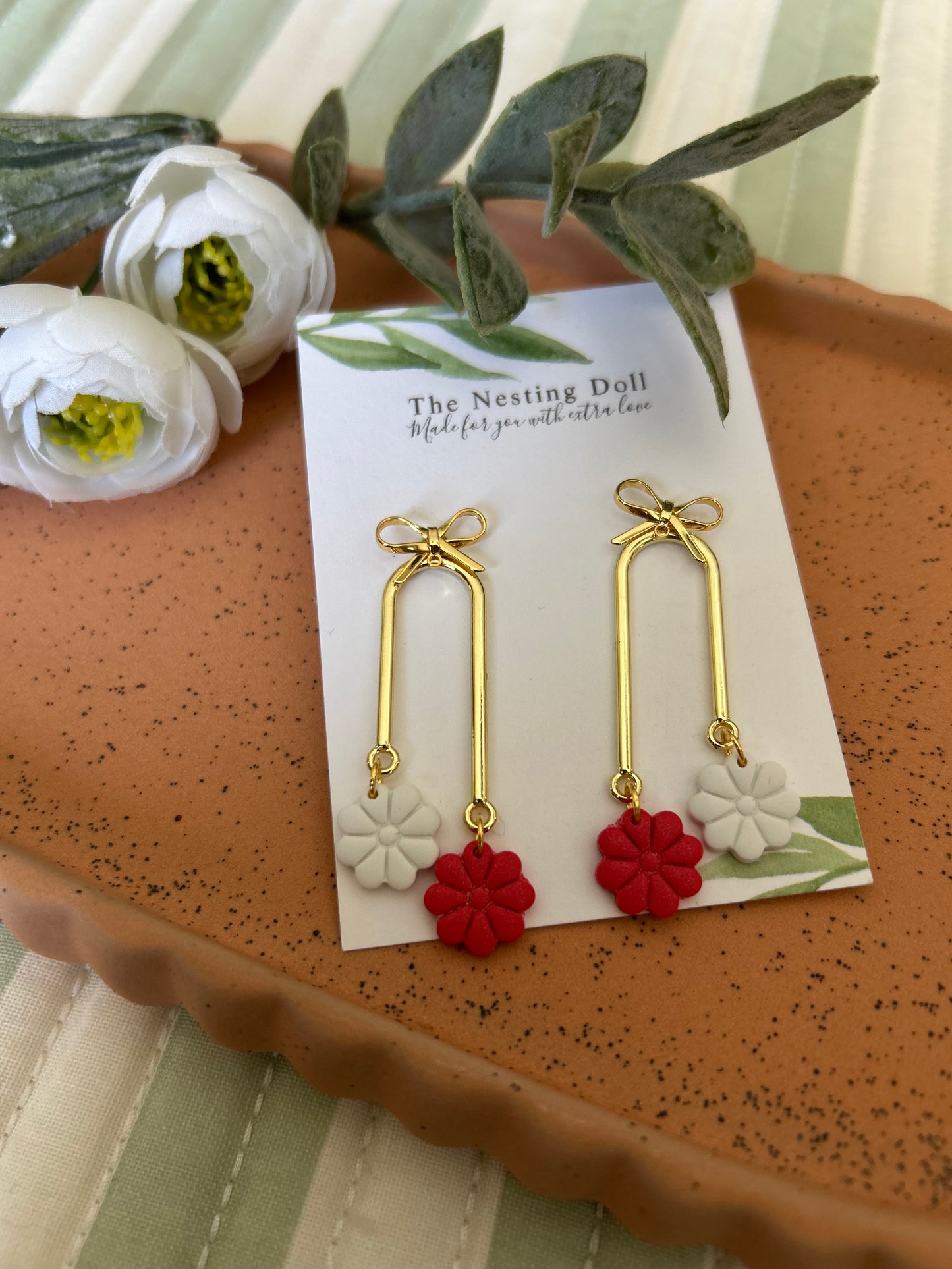 Flower Bow Dangles