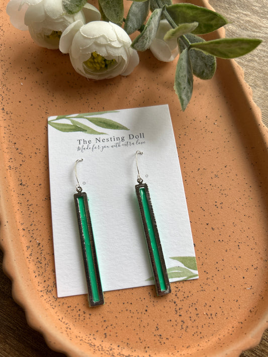 Aqua Bar Dangles in Silver