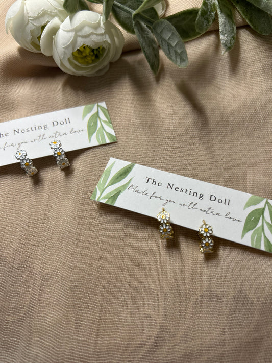 Dainty Daisy Hoops