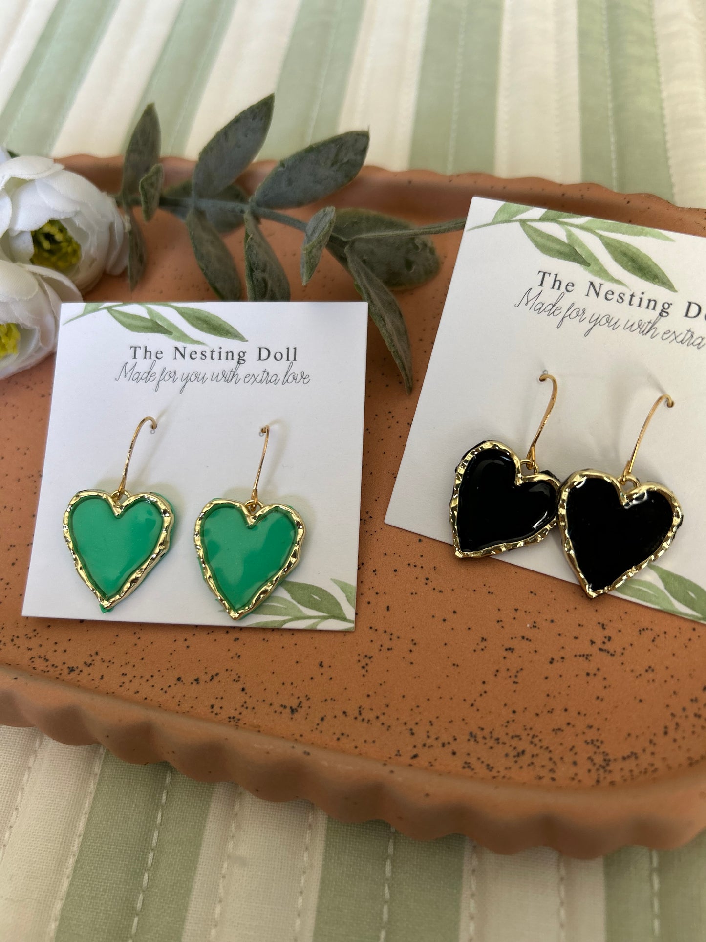 Green Heart Dangles