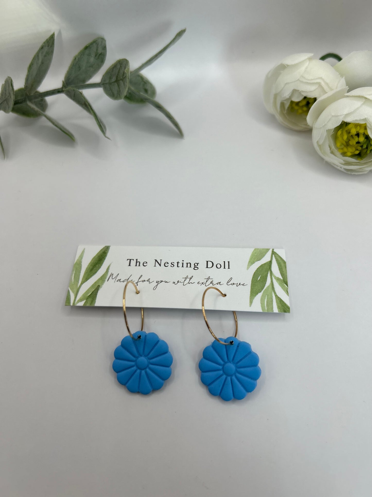 Blue Flower Hoop
