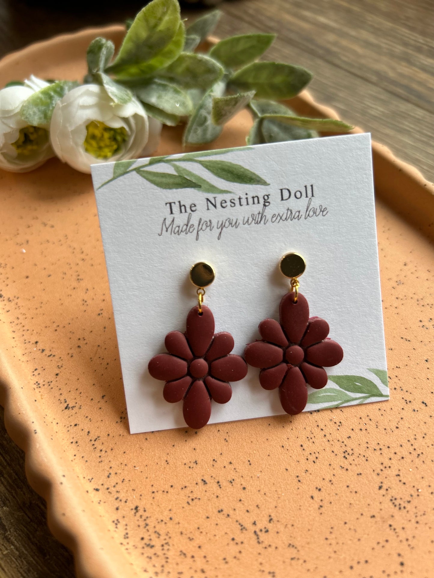 Wine Red Flower Charm