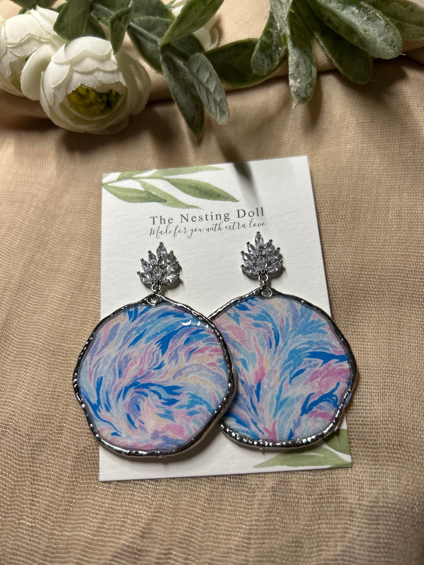 Light Blue Large Circle Dangles