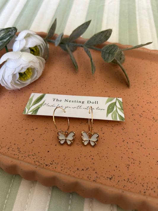 Butterfly Hoop Dangles
