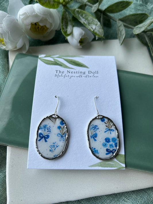 Light Blue Oval Dangle
