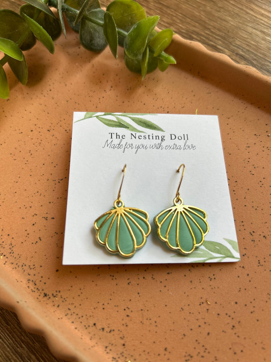 Light Aqua Blue Seashell Dangles