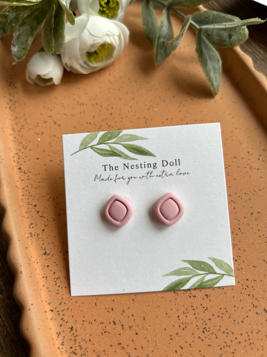 Light Pink Rounded Diamond Stud