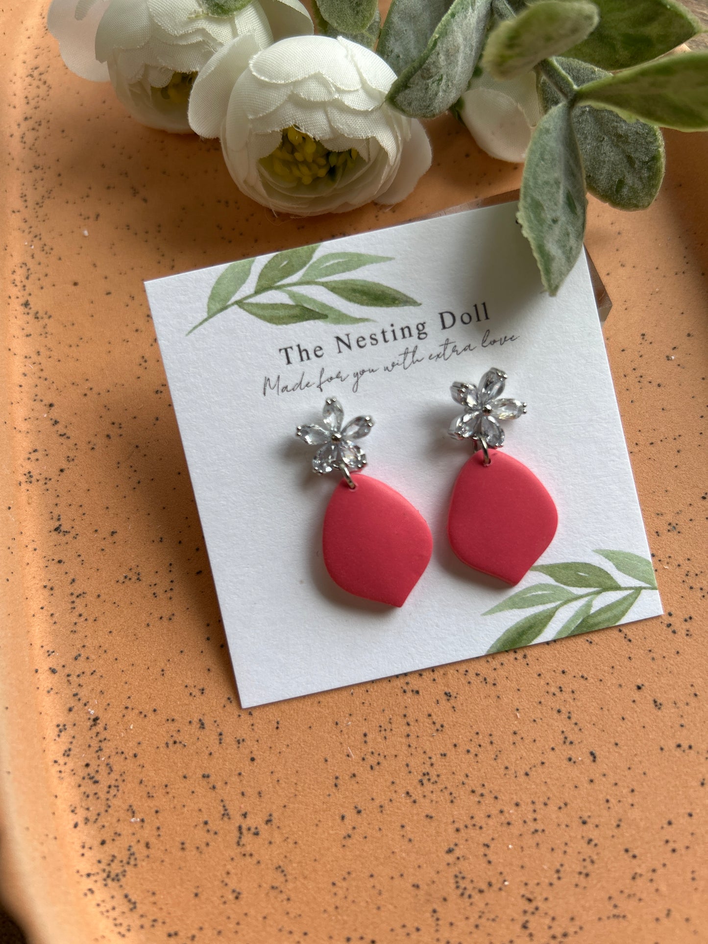 Coral Gem Dangle