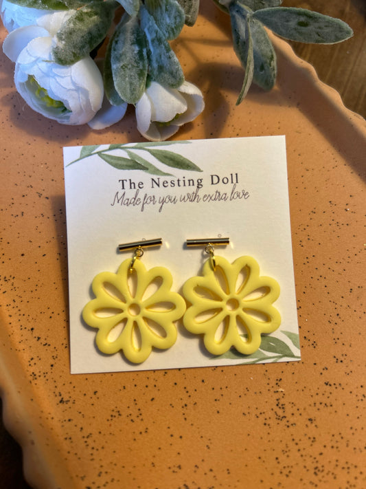 Yellow Flower Cutout Dangle