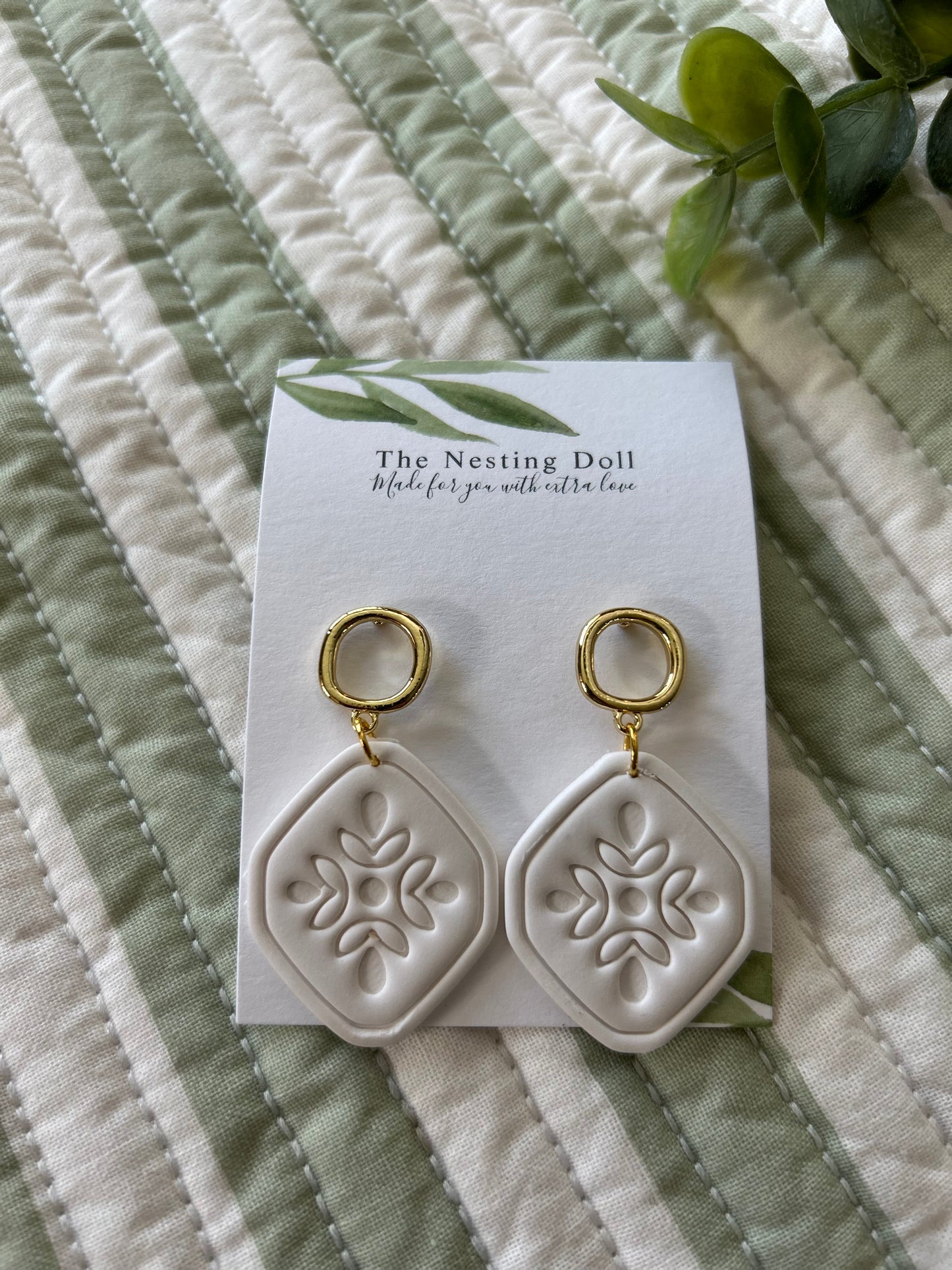 Quilted Neutral Dangles (Multiple Options)