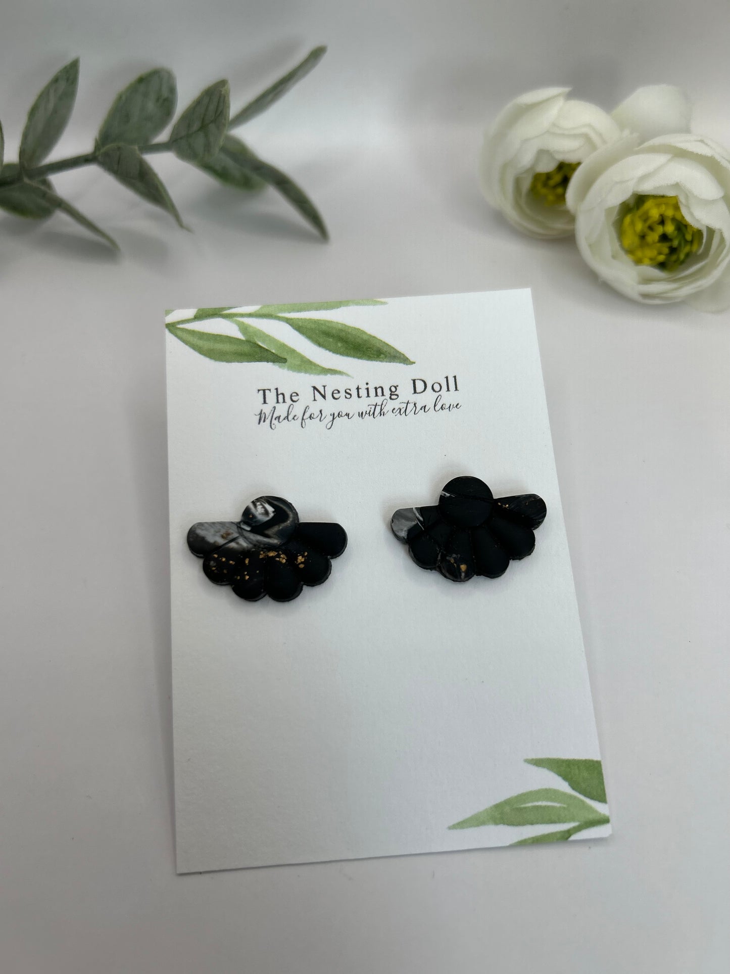 Black Marbled Studs