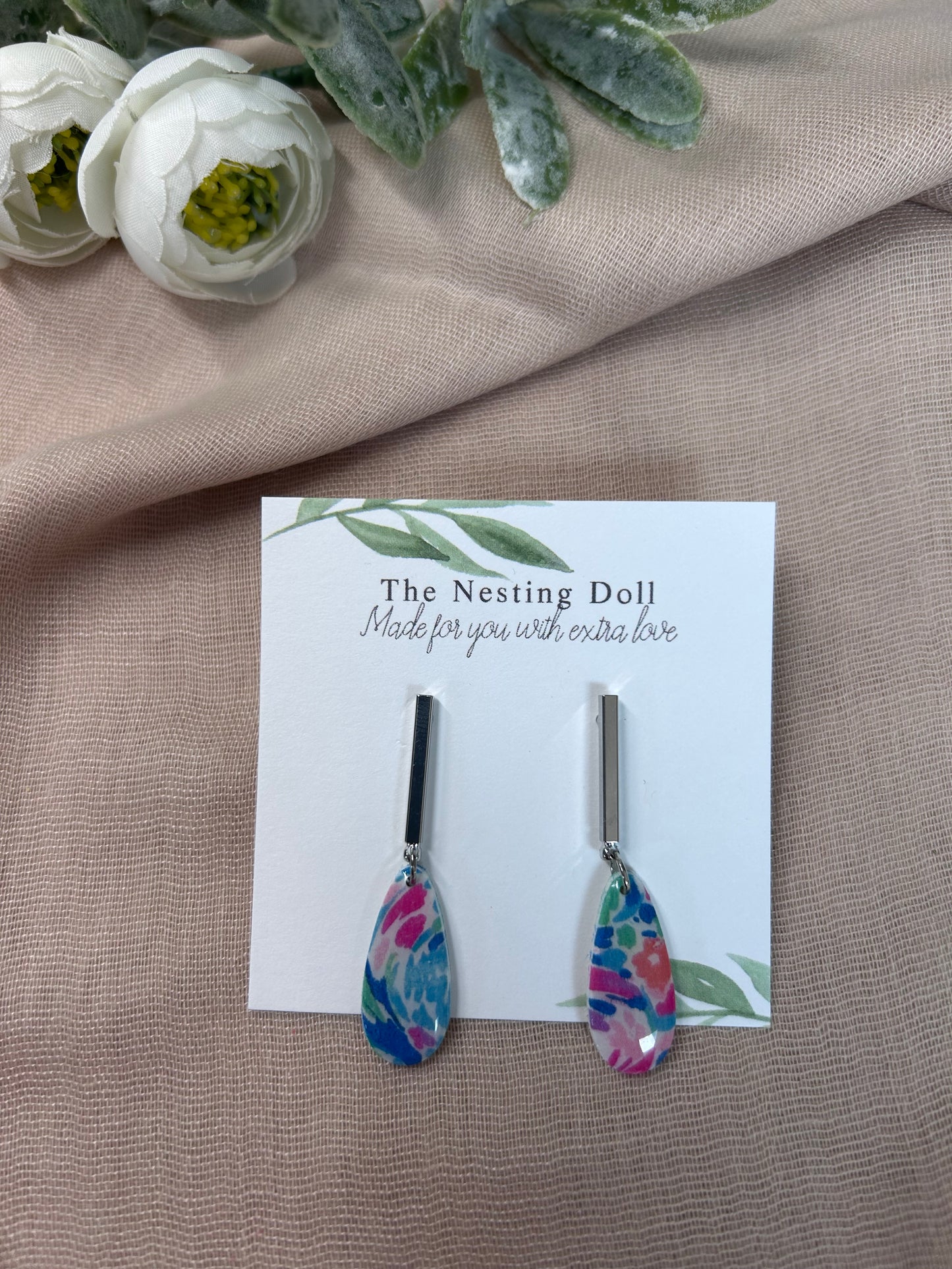 Pink Abstract Dangles 2