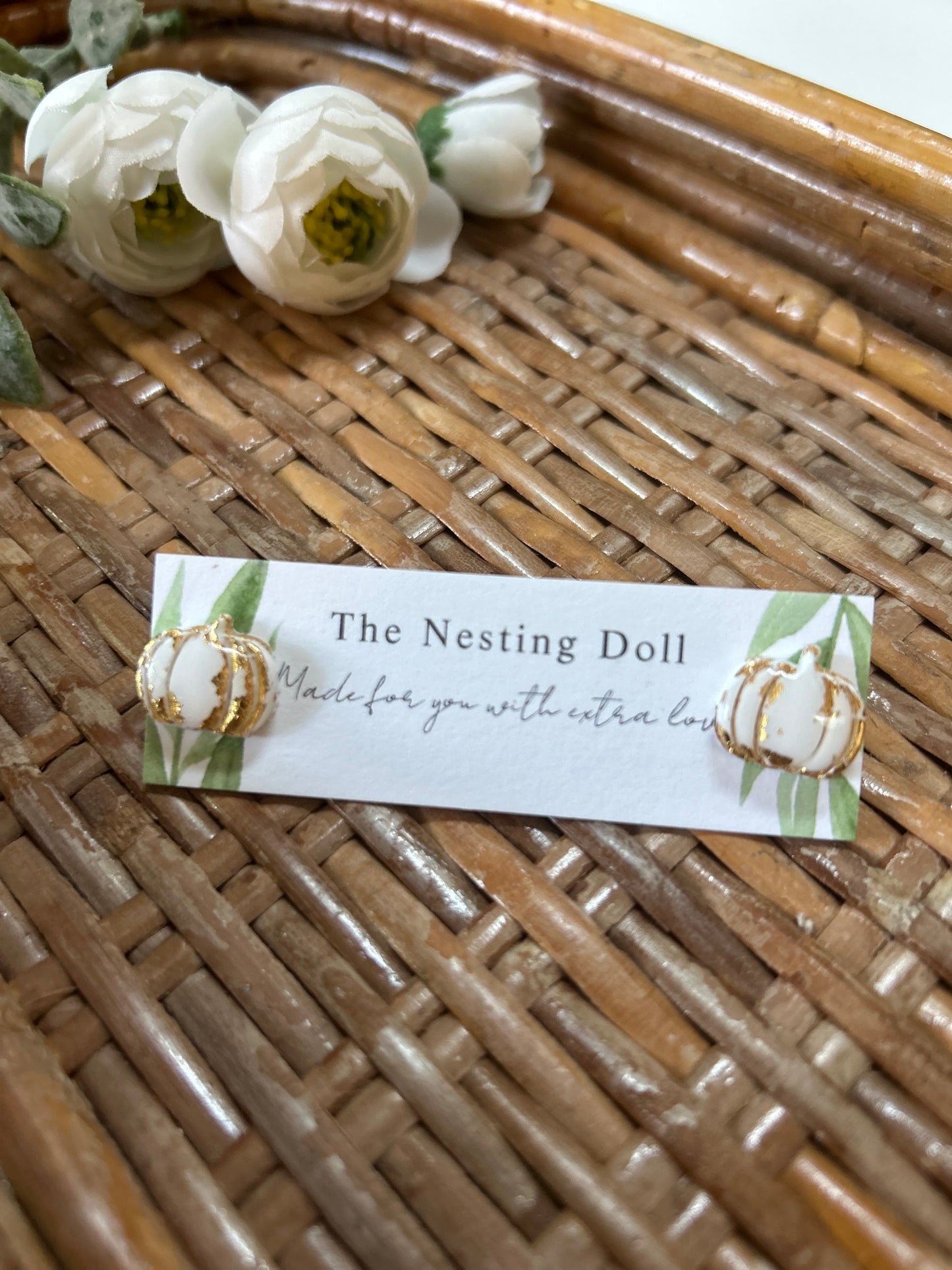 Antiqued Pumpkin Studs