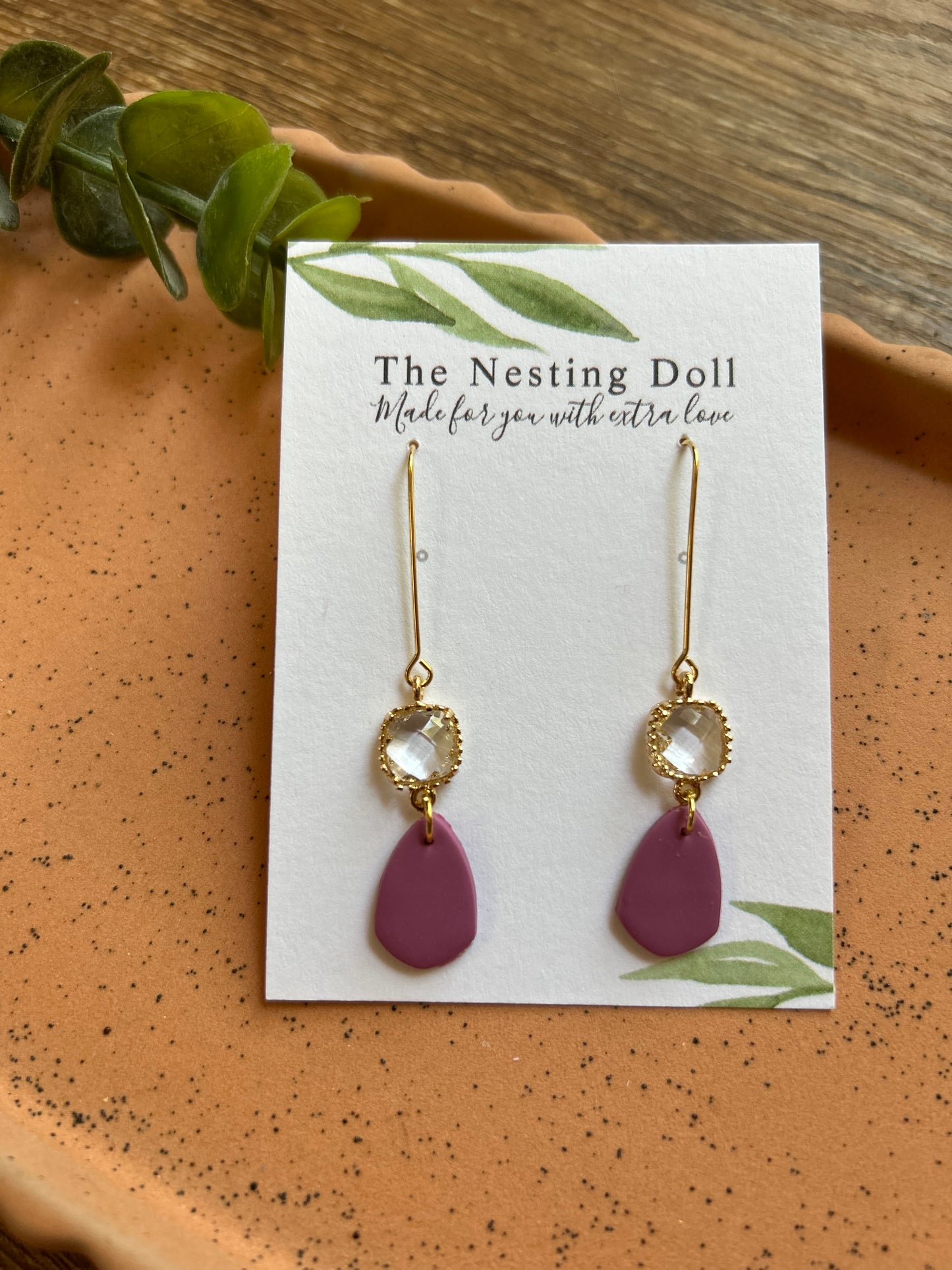 Longline Charm Dangles in Purple