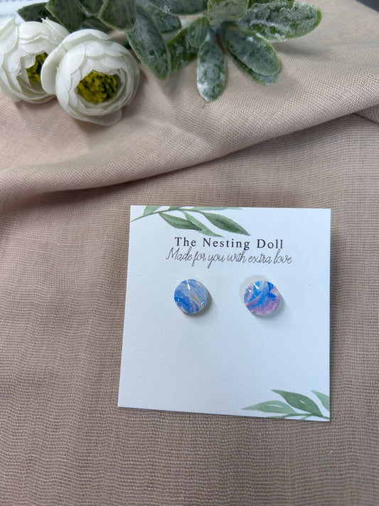 Light Blue Abstract Studs