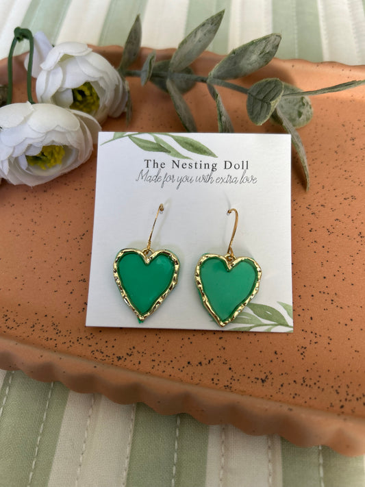 Green Heart Dangles