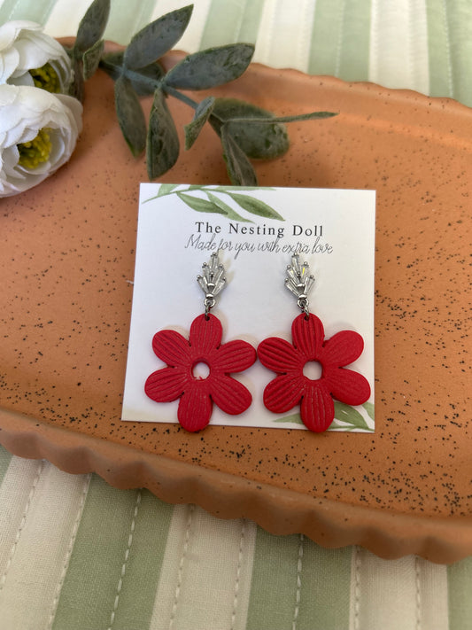 Gem Open Flower Dangle