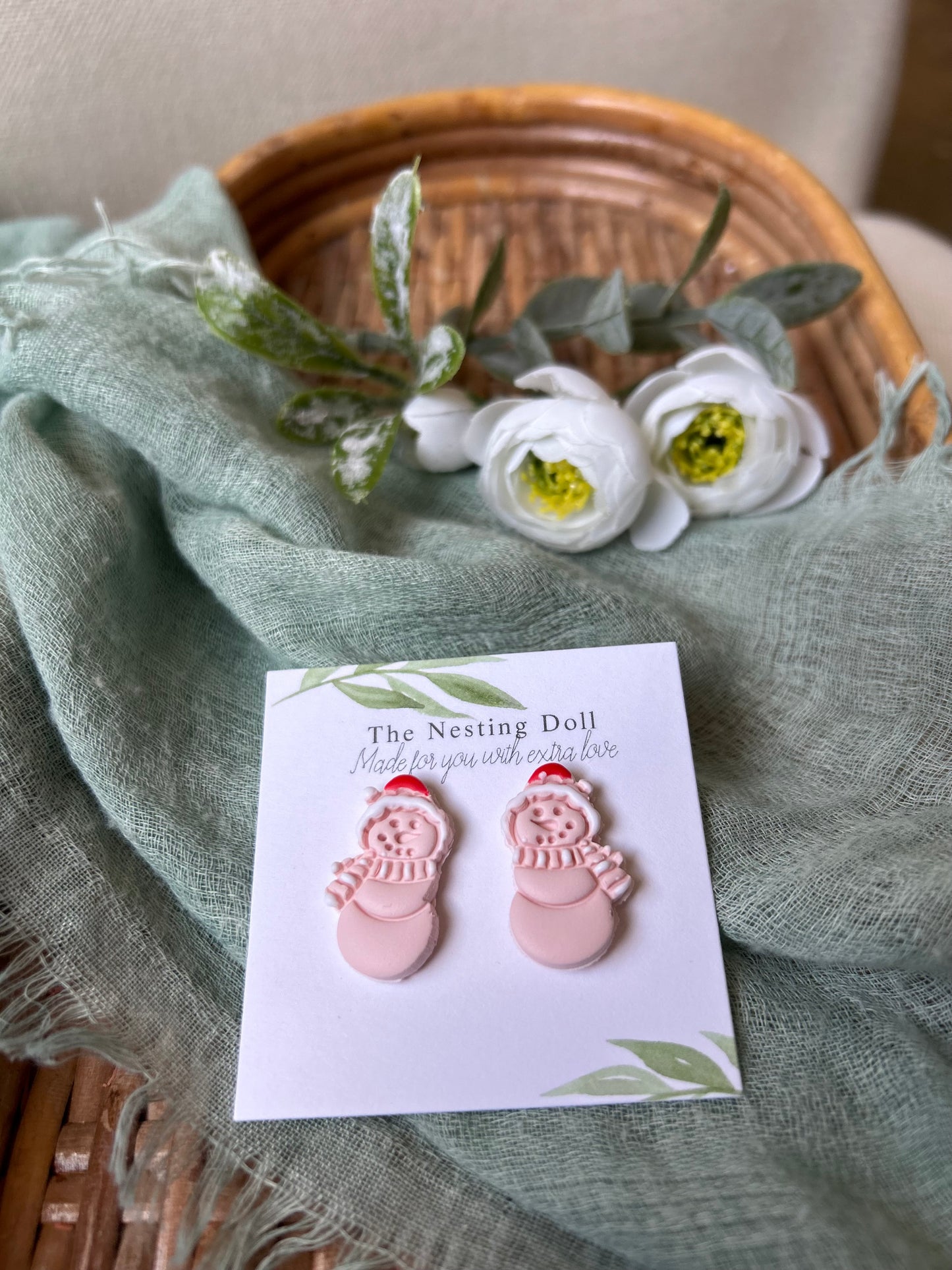 Pink Snowlady Studs