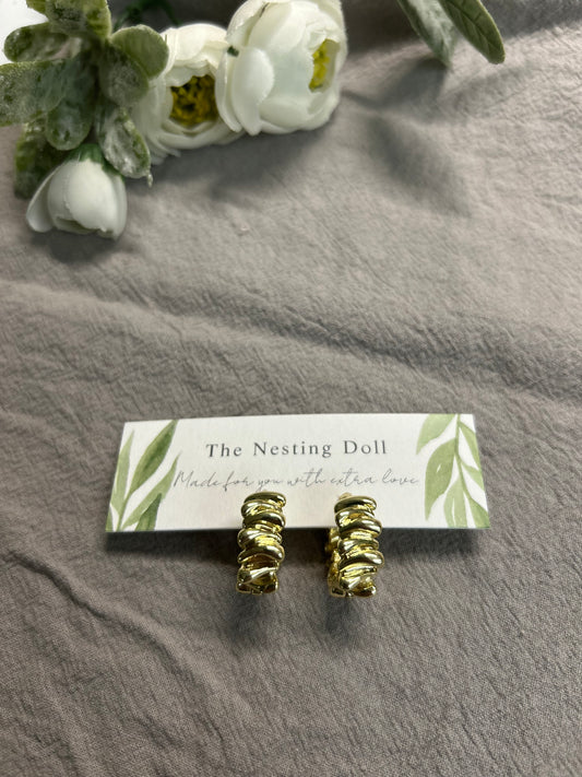 Ruffled Hoops (Gold or Silver)
