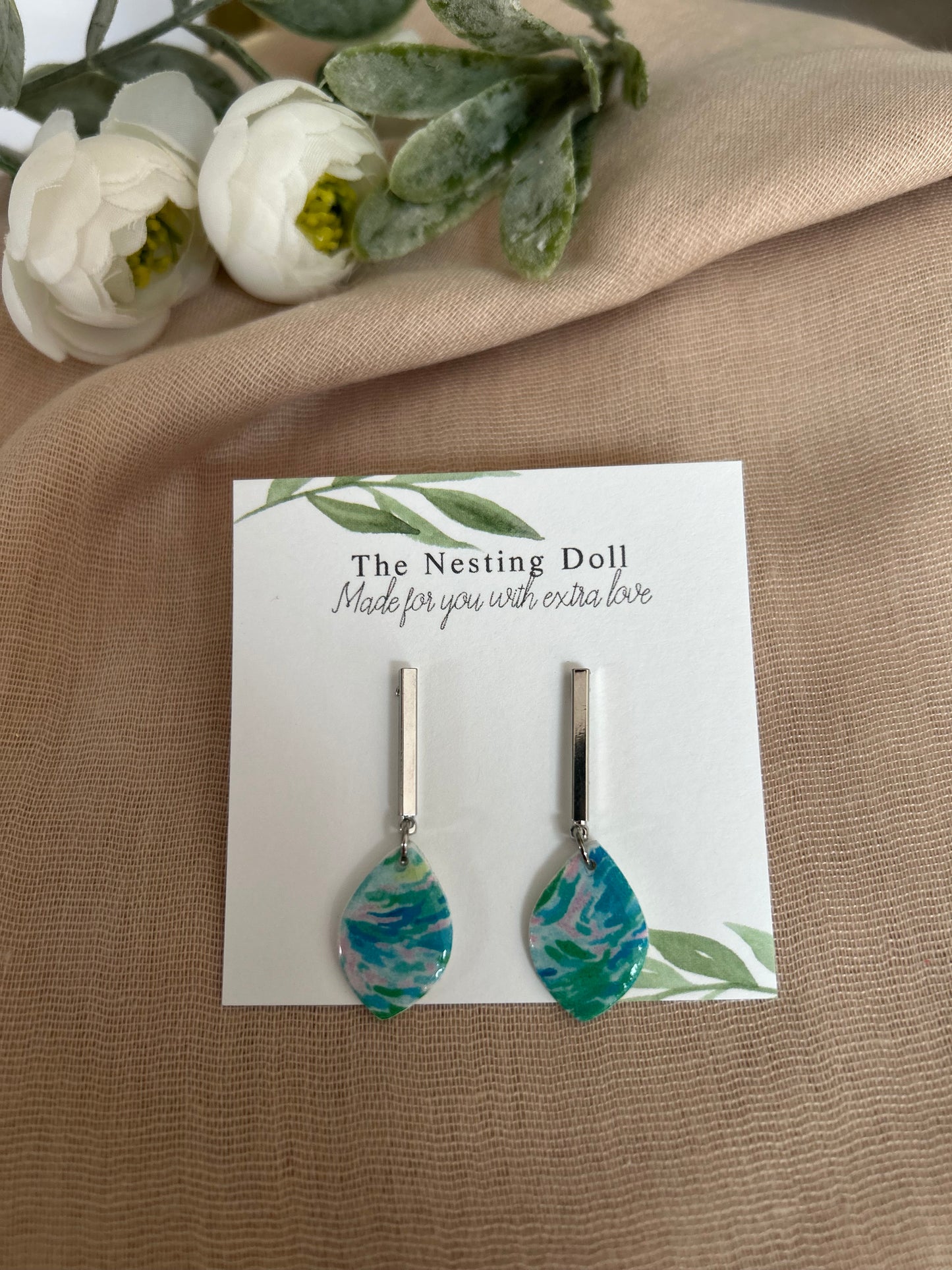 Blue Abstract Dangles 1