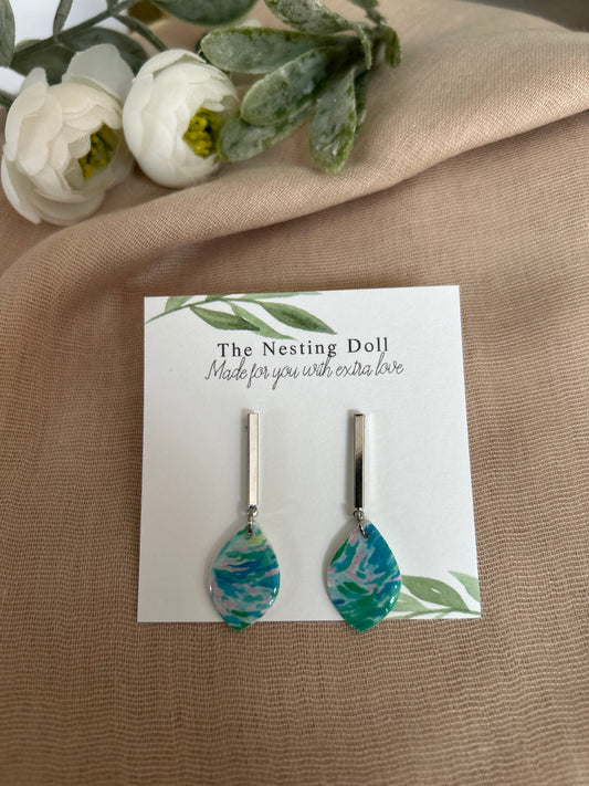 Blue Abstract Dangles 1