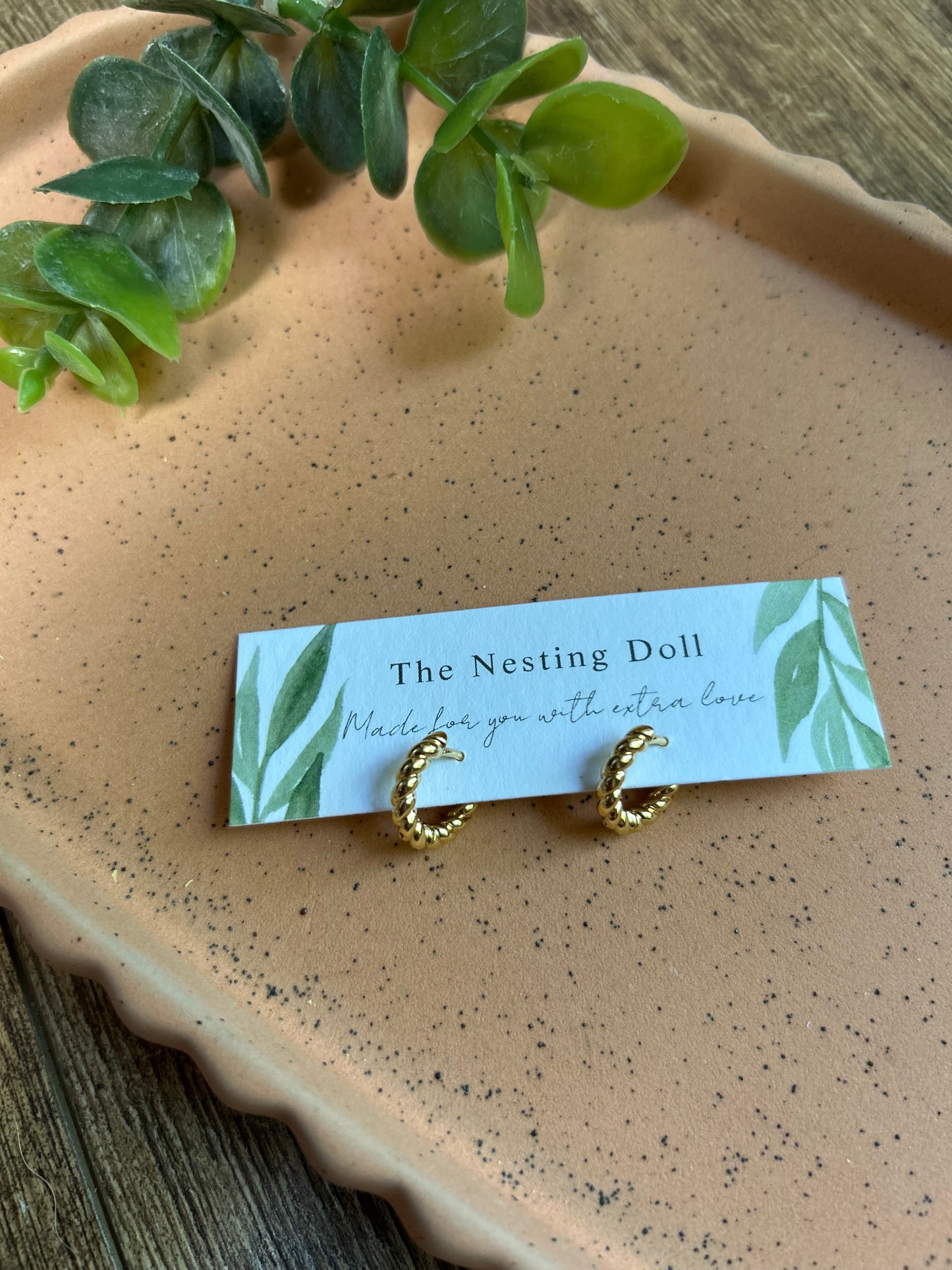 Twisted Hoops in Gold