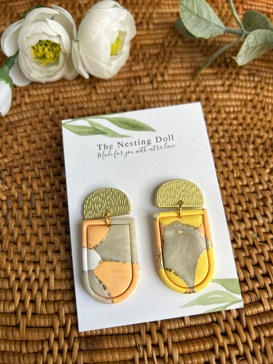 Peaches and Cream Hammered Top Dangle 1