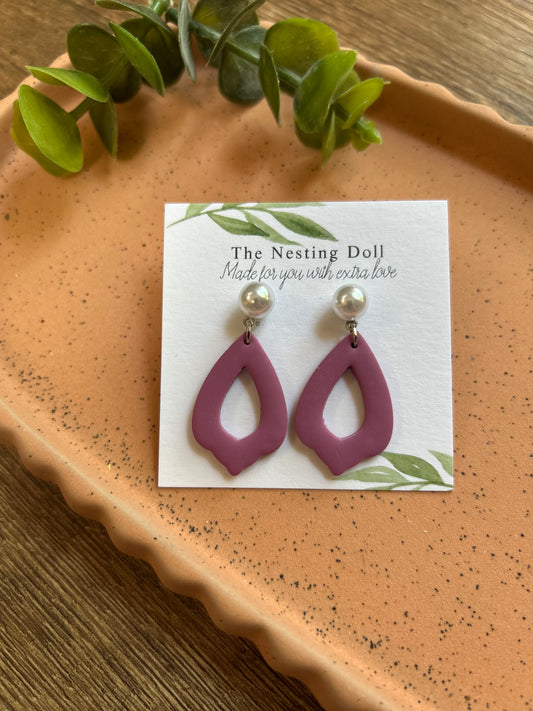 Purple Pearl Teardrop Dangles