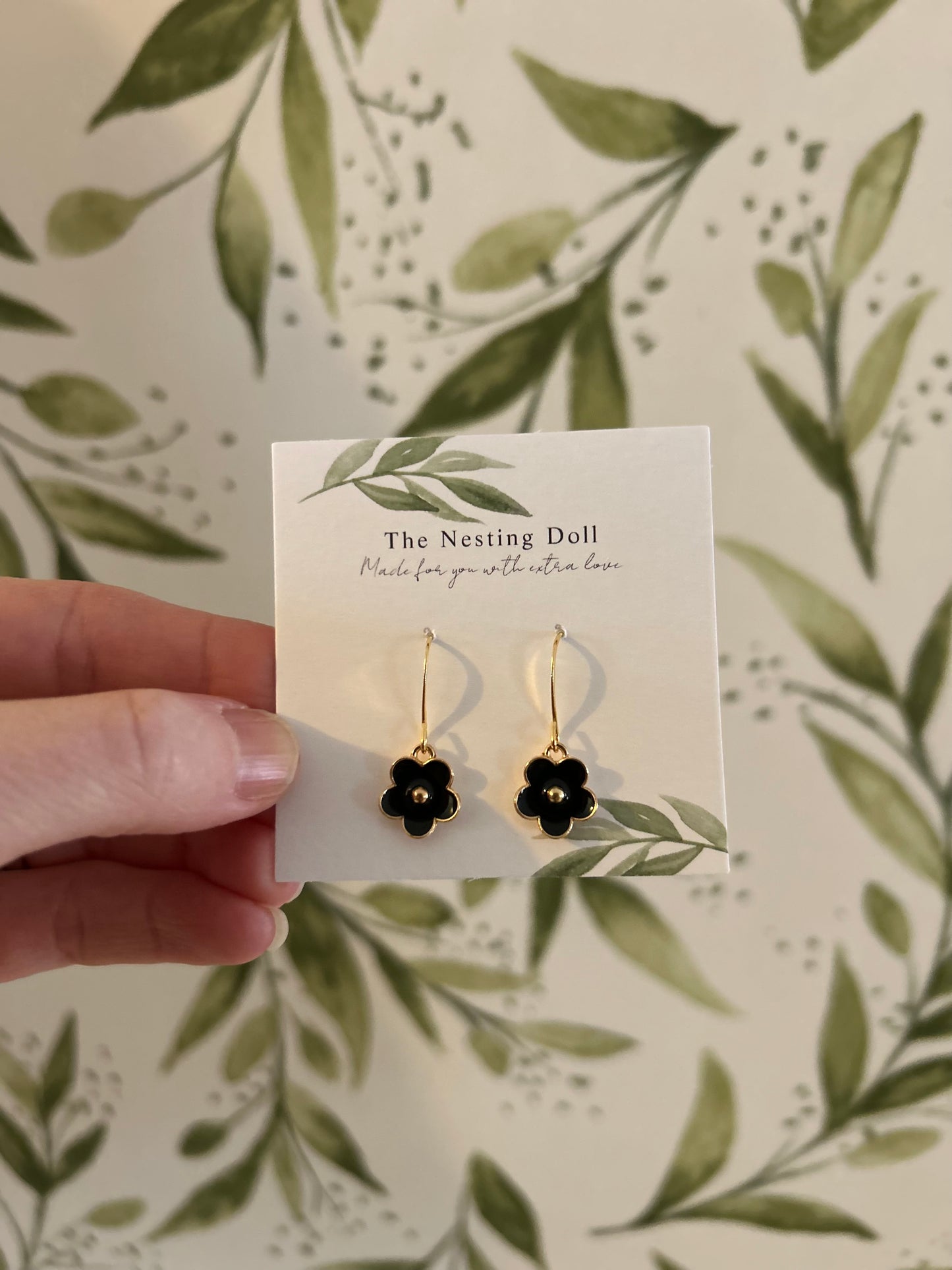 Dainty Flower Dangles (white or black)