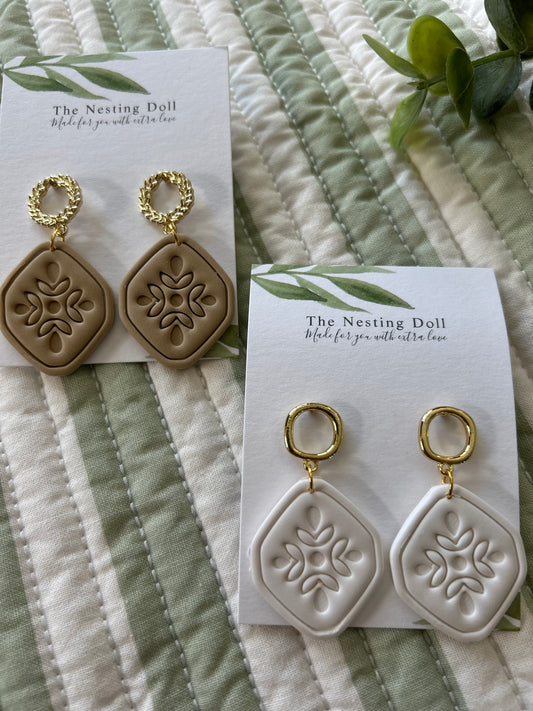 Quilted Neutral Dangles (Multiple Options)