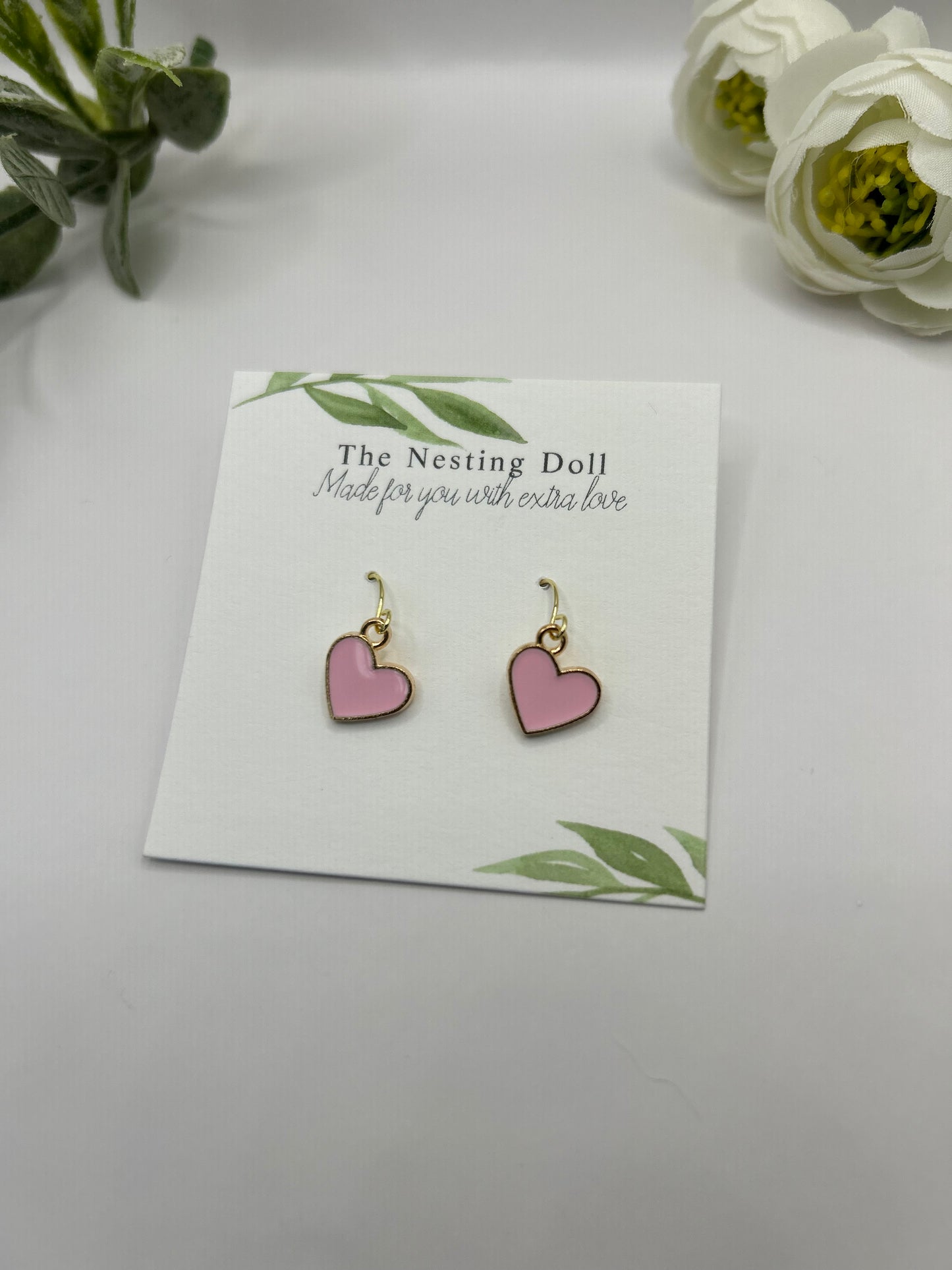 Pink Heart Dangles