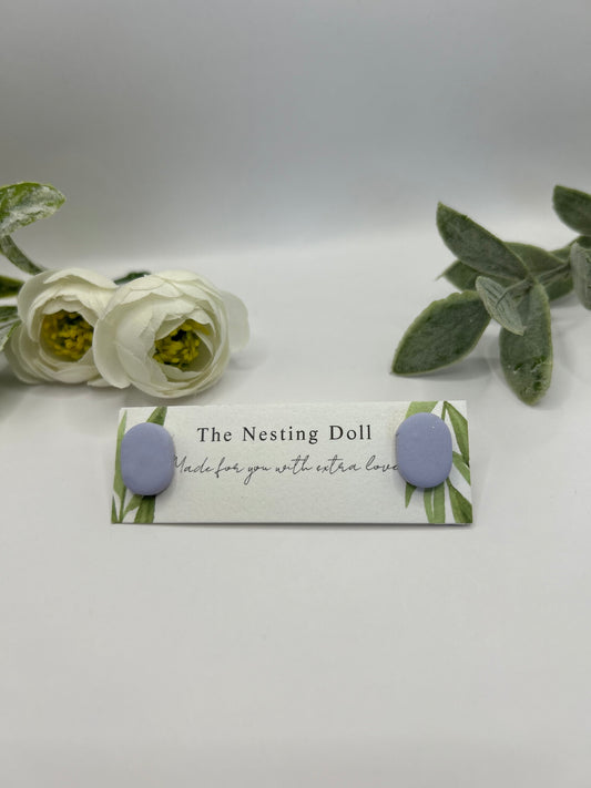 Oval Stud in Lilac